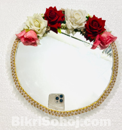 10 inch floral decorative mirror
